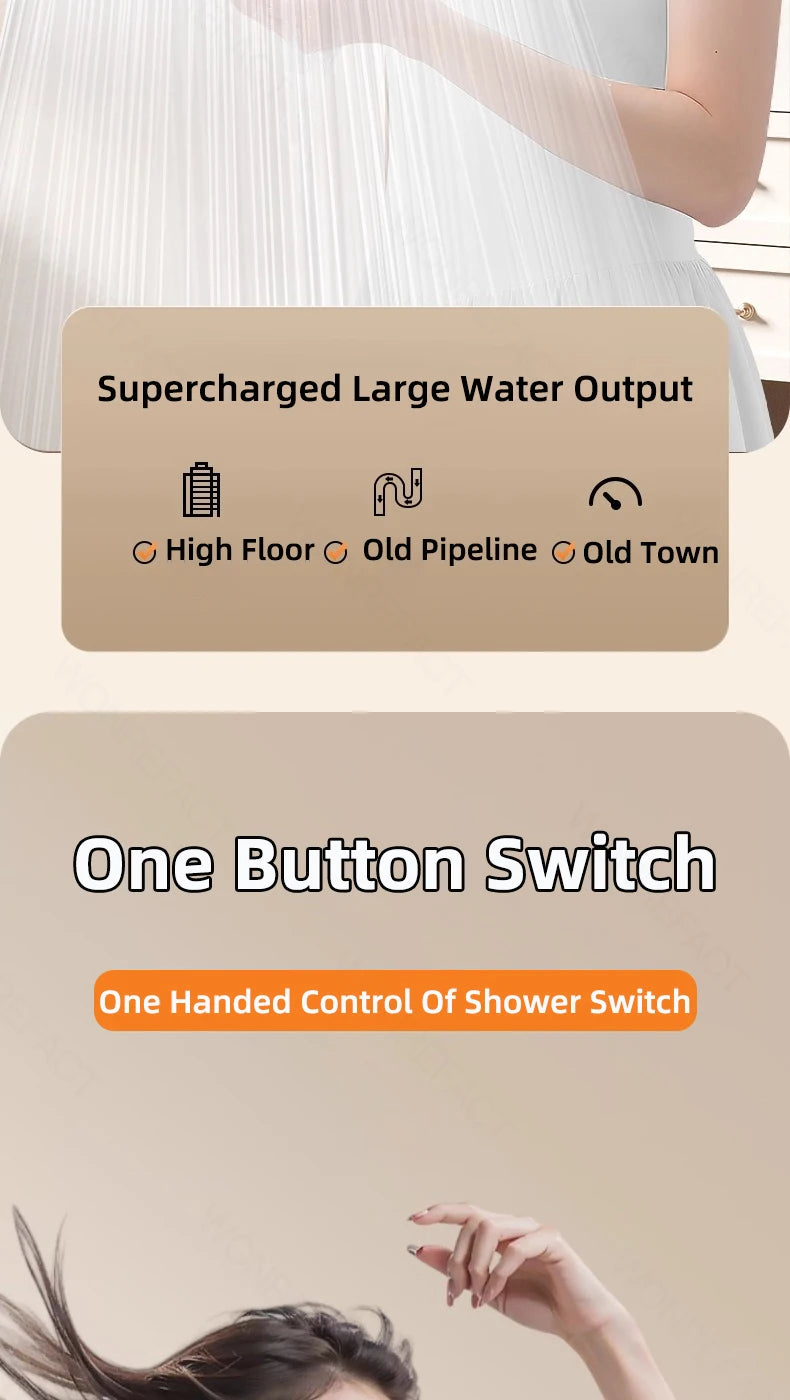 High Pressure Shower Head With One-key Stop Button Adjustable Water Saving Handheld Showerhead Universal Bathroom Spray Nozzle