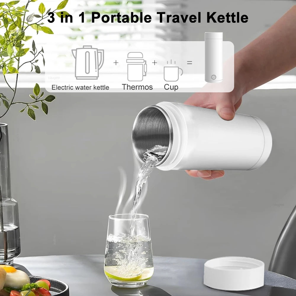 Electric Kettle Portable Travel Fast Boiling Tea Coffee Kettle 304 Stainless Steel Mini Baby Milk Warmer Kettle Thermo Kettles