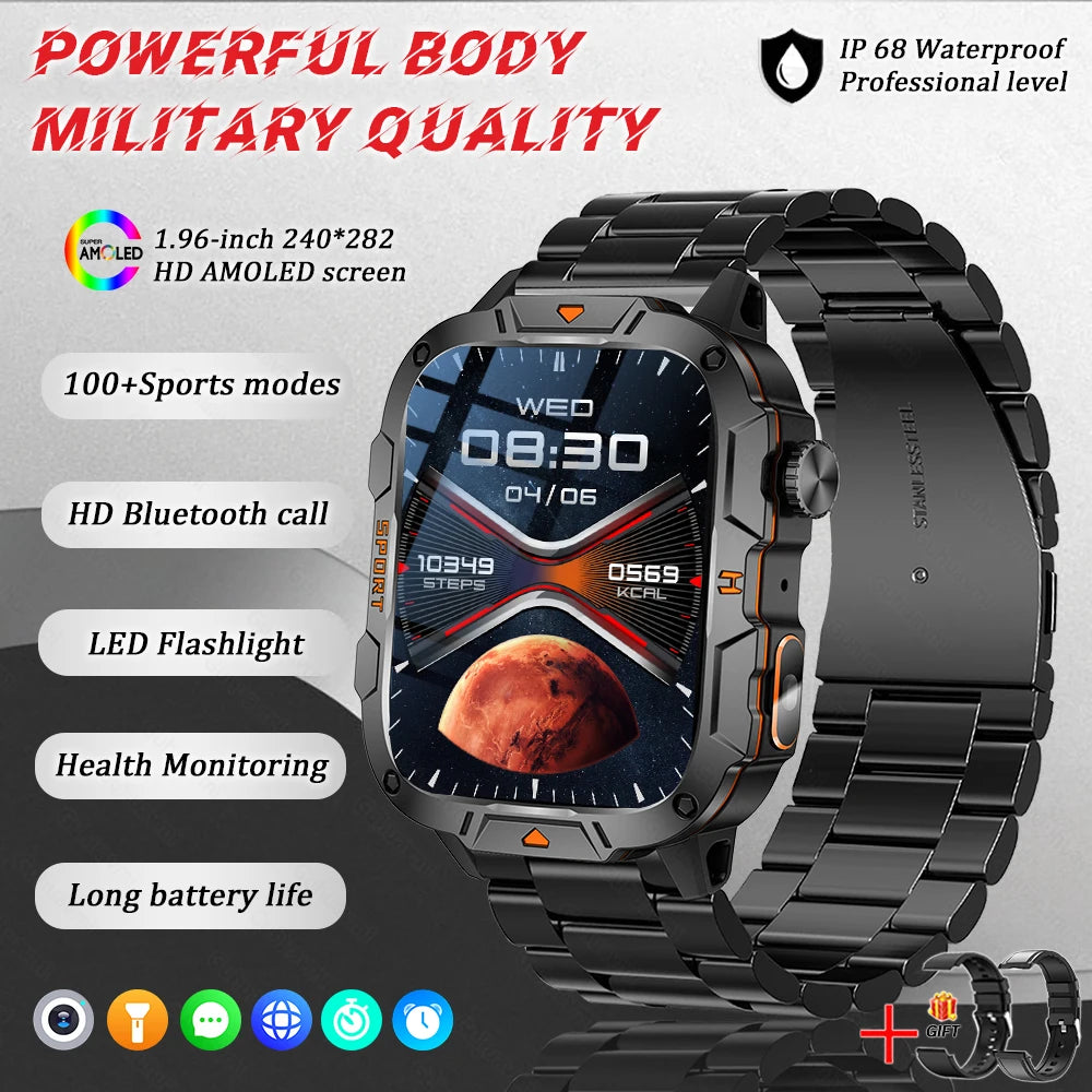 2025 For Xiaomi Original Built-in Dual-band GPS Men Smartwatch BT Call Fitness Military 5ATM IP68 Military Sport Smart Bracelet