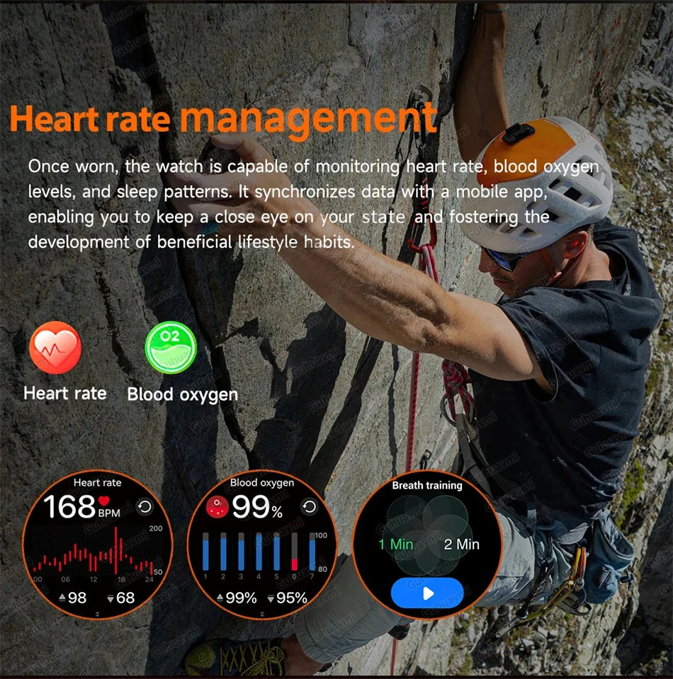 2025 New Military Grade Men 1000mAh Super Large Battery Smart Watch GPS 3ATM Waterproof Bluetooth Call Sports Fitness Smartwatch