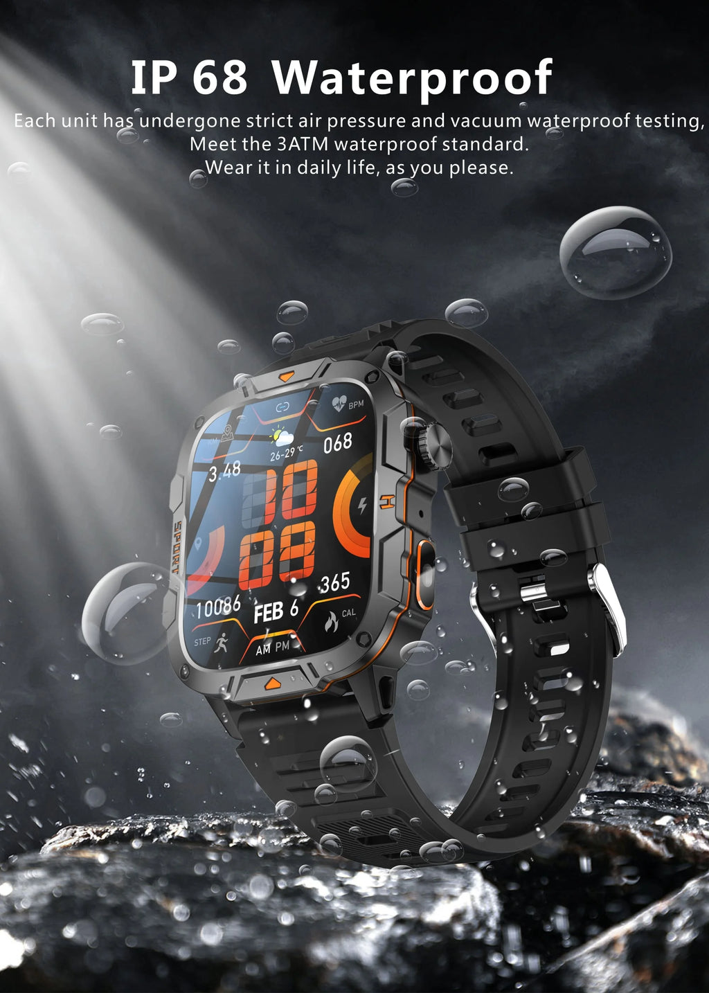 2025 For Xiaomi Original Built-in Dual-band GPS Men Smartwatch BT Call Fitness Military 5ATM IP68 Military Sport Smart Bracelet