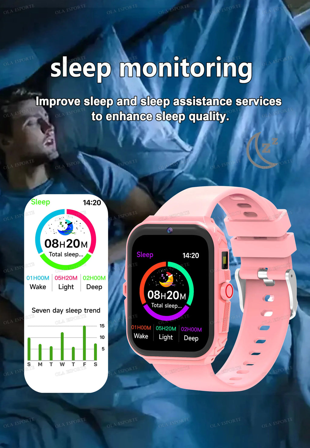 New Smart Watch For Children HD Touch Screen Camera 18 Games Sleep Monitoring Alarm Clock Calculator Birthday Gift Boy Girl HW12