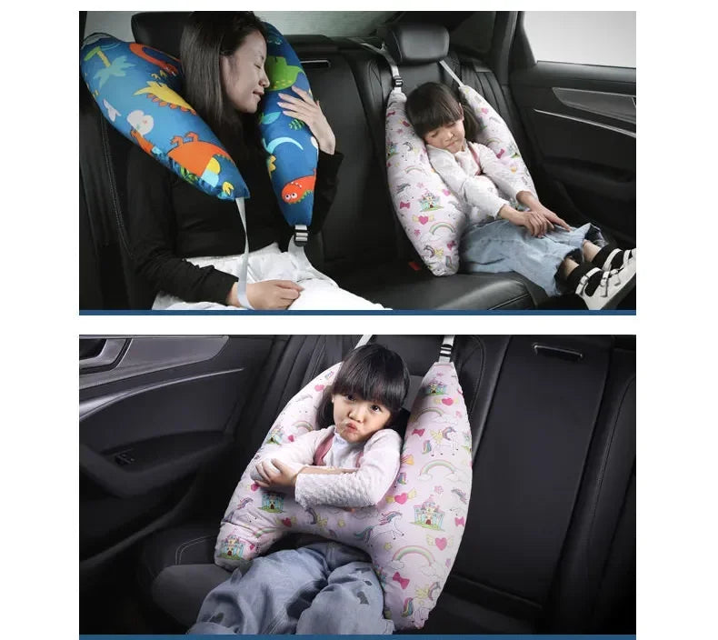 Cute Animal Pattern Kid Neck Head Support, U-Shape Children Travel Pillow Cushion for Car Seat, Safety Neck Pillow for Kids