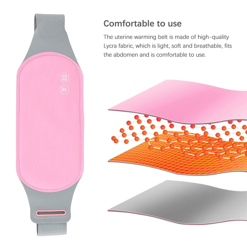 Eelctric Period Cramp Massager Vibrator Heating Pad For Menstrual Warm Uterus Belt Waist Back Massager Women Gift