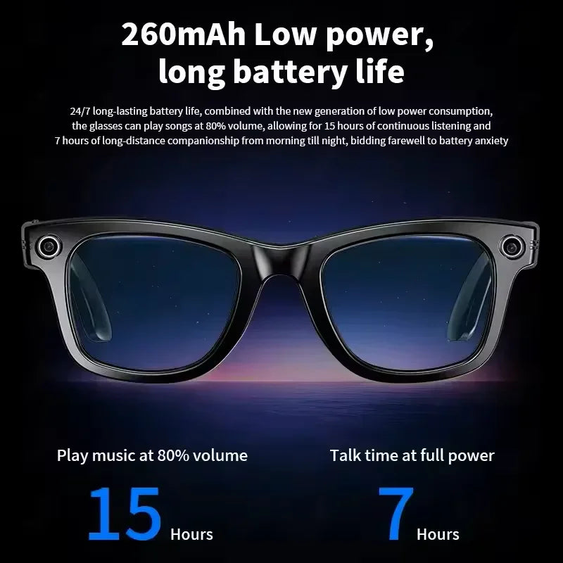 2026 New Upgrade smart glasees With Camera Video Recording AI Photo Recognition Bluetooth Call Translation Voice Sunglasses Man