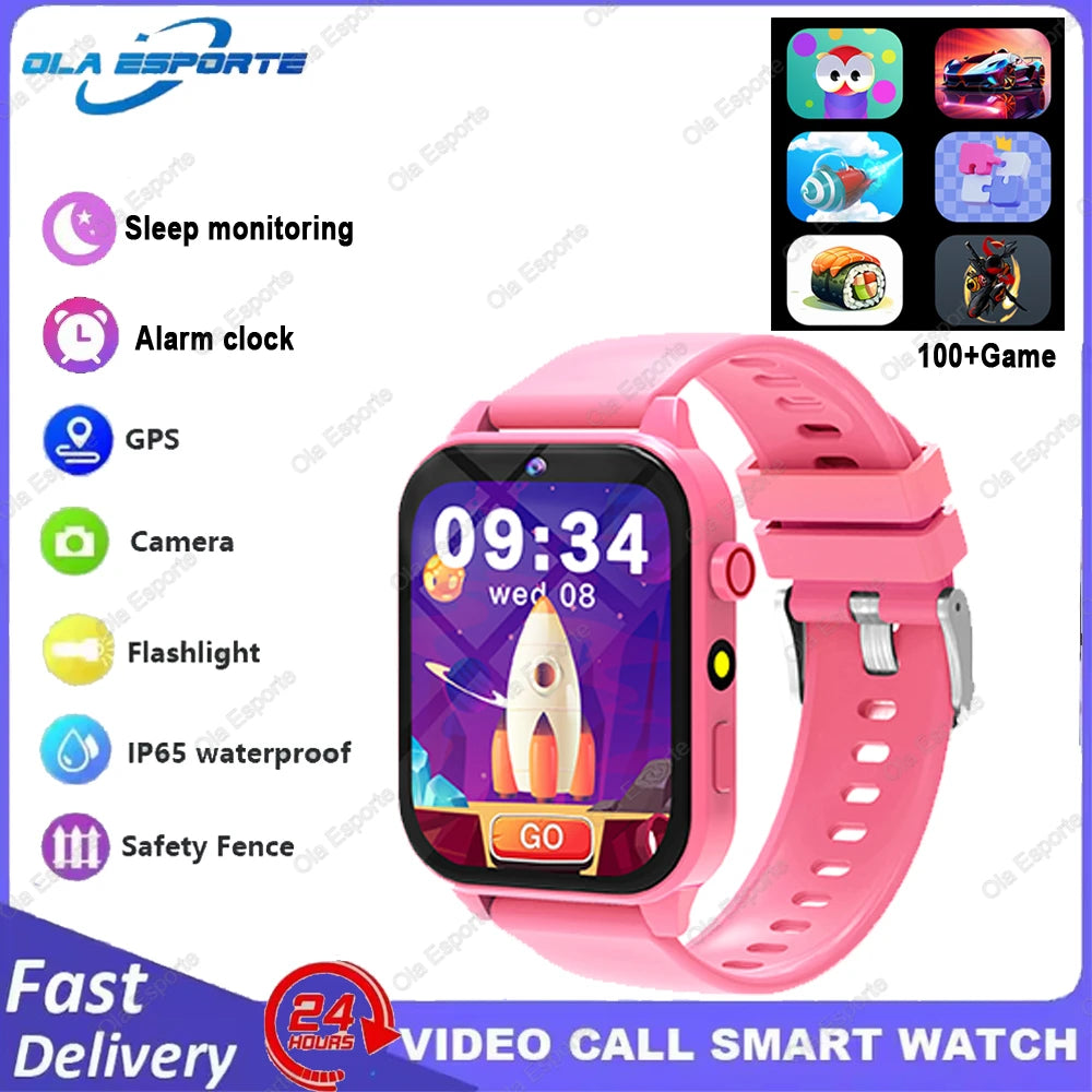 Children Games Smart Watch 2026 New Sleep Monitoring LED Flashlight Alarm Camera Step count Watch Smartwatch For Birthday gift