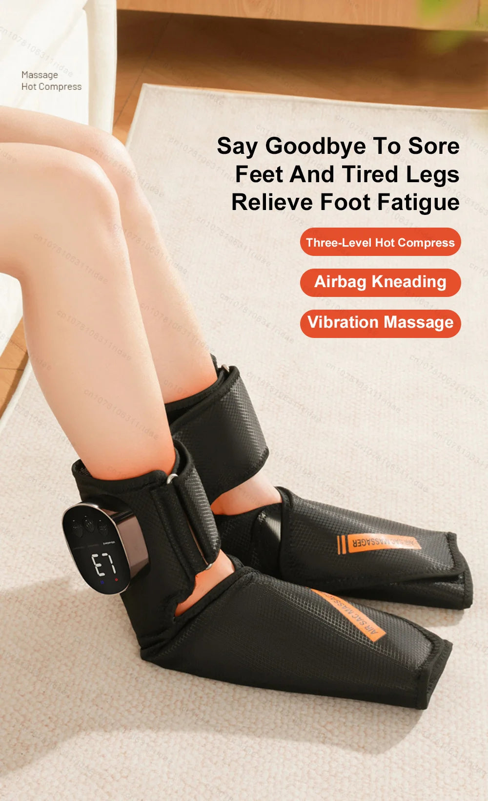 Electric Airbag Compression Foot Massager Airbag Kneading Foot Massage Vibration Warm Massage Feet Deep Relax Foot Ankle Brace