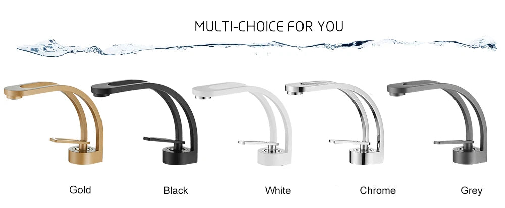 BAKALA Basin Faucet Modern Bathroom Mixer Tap Black/Gold Wash basin Faucet Single Handle Hot and Cold Waterfall Faucet