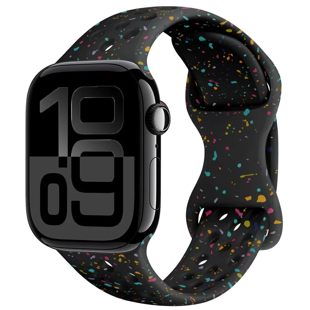 Silicone Strap For Apple Watch Ultra3 49mm 11 10 9 8 7 46mm 45mm 42mm 41mm Breathable Bracelet band iWatch 6 5 SE 44mm 41mm 40mm