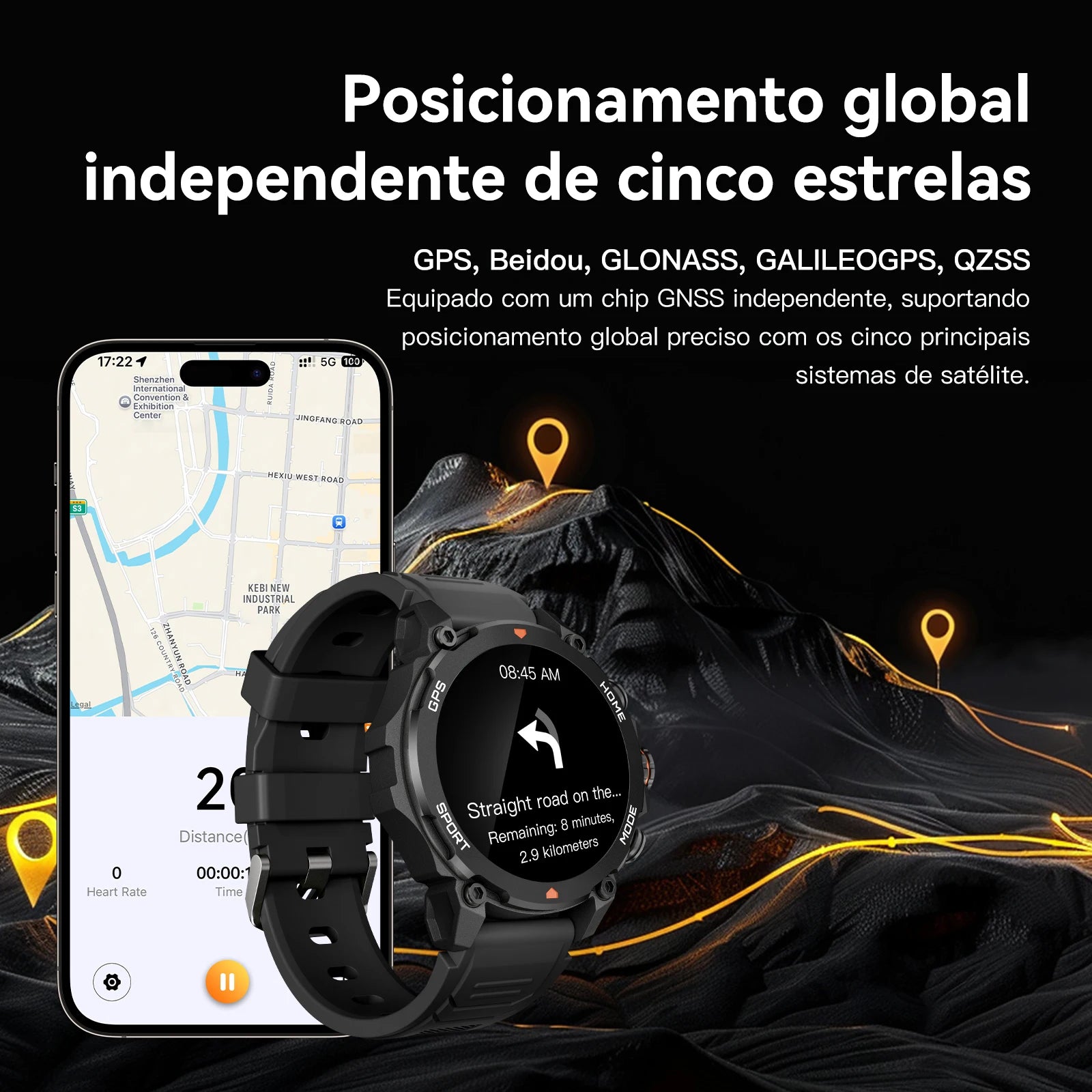 AURAFIT Reloj Hombre GPS SmartWatch 1.43 HD AMOLED GPS Integrated Telephone Llamades Deportes Smartwatch for hombres