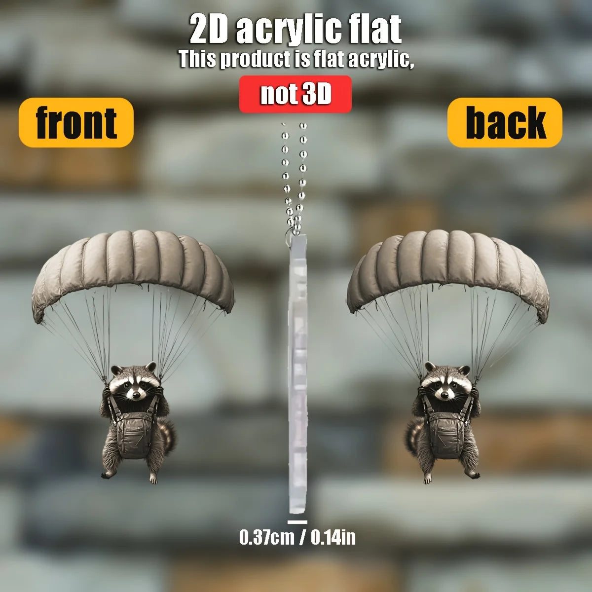2D Plane Parachute Kangaroo Pendant Used for Car Hanging Decoration Fun Decoration Home Decoration Backpack Accessories keychain
