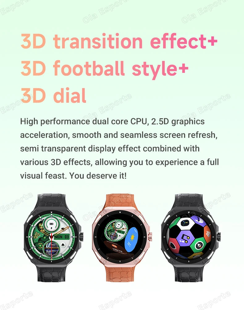 Smartwatch 1.52" AMOLED Screen GPS Track NFC Smart Wartch Waterproof Bluetooth Call Health Monitor Sports Men Women Holiday Gift