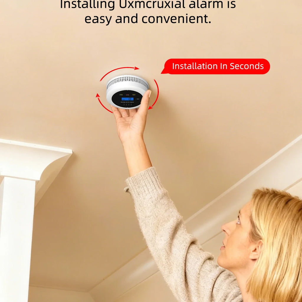 Independent Smoke detector Carbon Monoxide Alarm Combo，2 in 1 Smoke & CO Alarm for Home Security Protection Smoke Alarm
