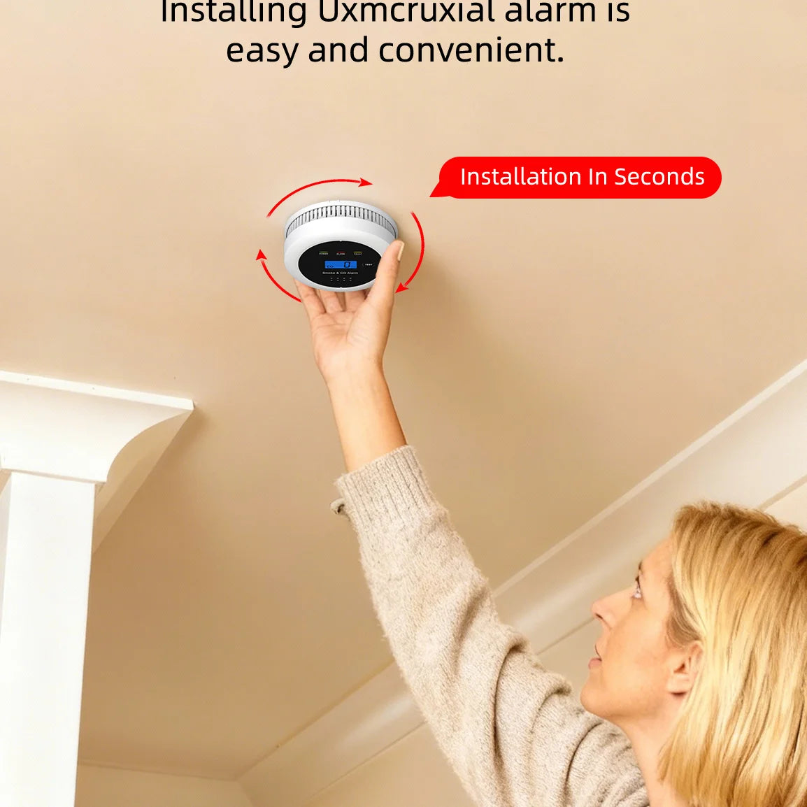 Independent Smoke detector Carbon Monoxide Alarm Combo，2 in 1 Smoke & CO Alarm for Home Security Protection Smoke Alarm