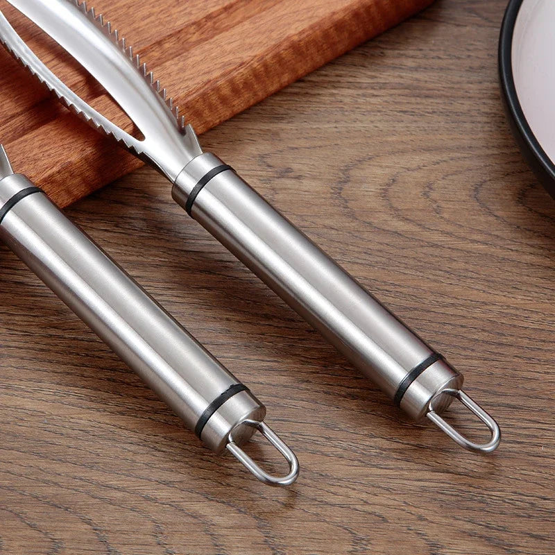 Kitchen Accessories Stainles Fish Scales Scraping Graters Fast Remove Fish Cleaning Peeler Scraper Fish Bone Tweezers Tool Gadge