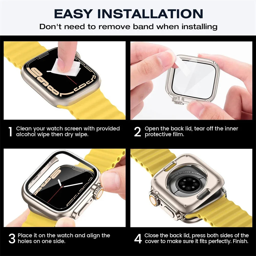 Screen Protector Case for Apple Watch Cover 46mm 42mm 45mm 44mm 41mm 40mm Hard PC Bumper Protector for iwatch 11 10 9 8 7 6 5 SE
