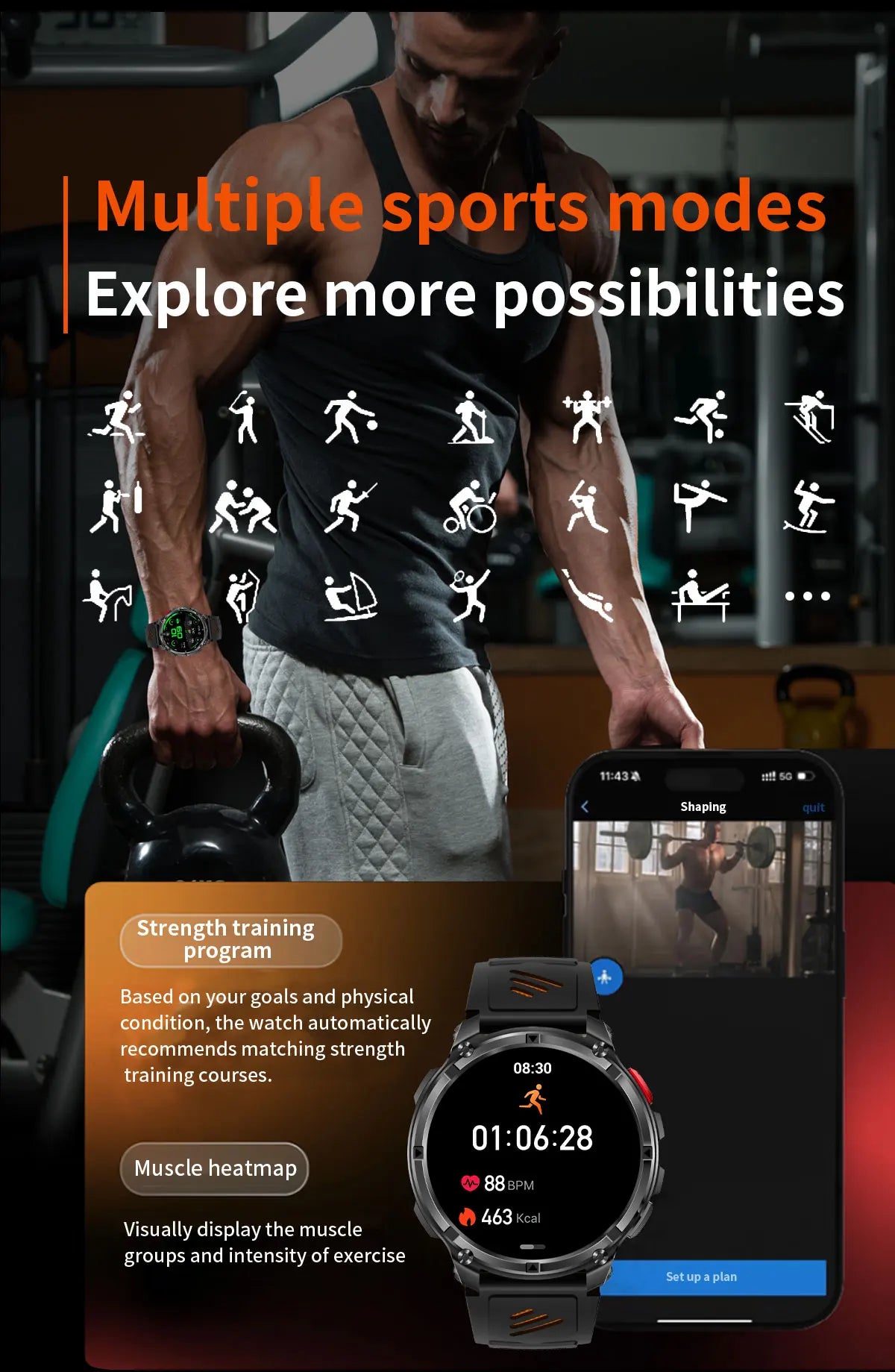 2026 New T-Rex 3 Pro Smart Watch 1100mAh Long Battery Dual-Band GPS 10ATM Waterproof Military Grade Sports Outdoor Smartwatches