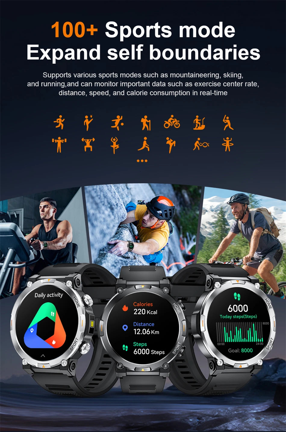 LIGE Smart Watch Men 1.43inch 466*466 AMOLED HD Screen Health Smartwatch Heart Rate Bluetooth Call Watches Sport Fitness Tracker