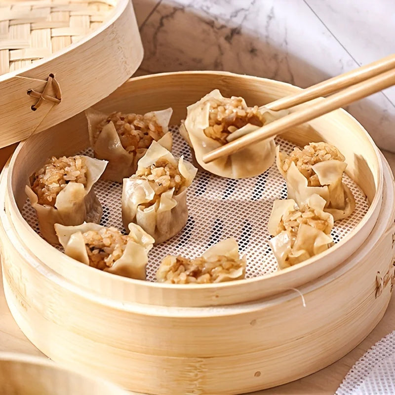 5Pcs Silicone Steamer Pad High Temperature Resistance Steamer Cloth Reusable Non-Stick Steamer Liners Dim Sum Cooking Steam Mat