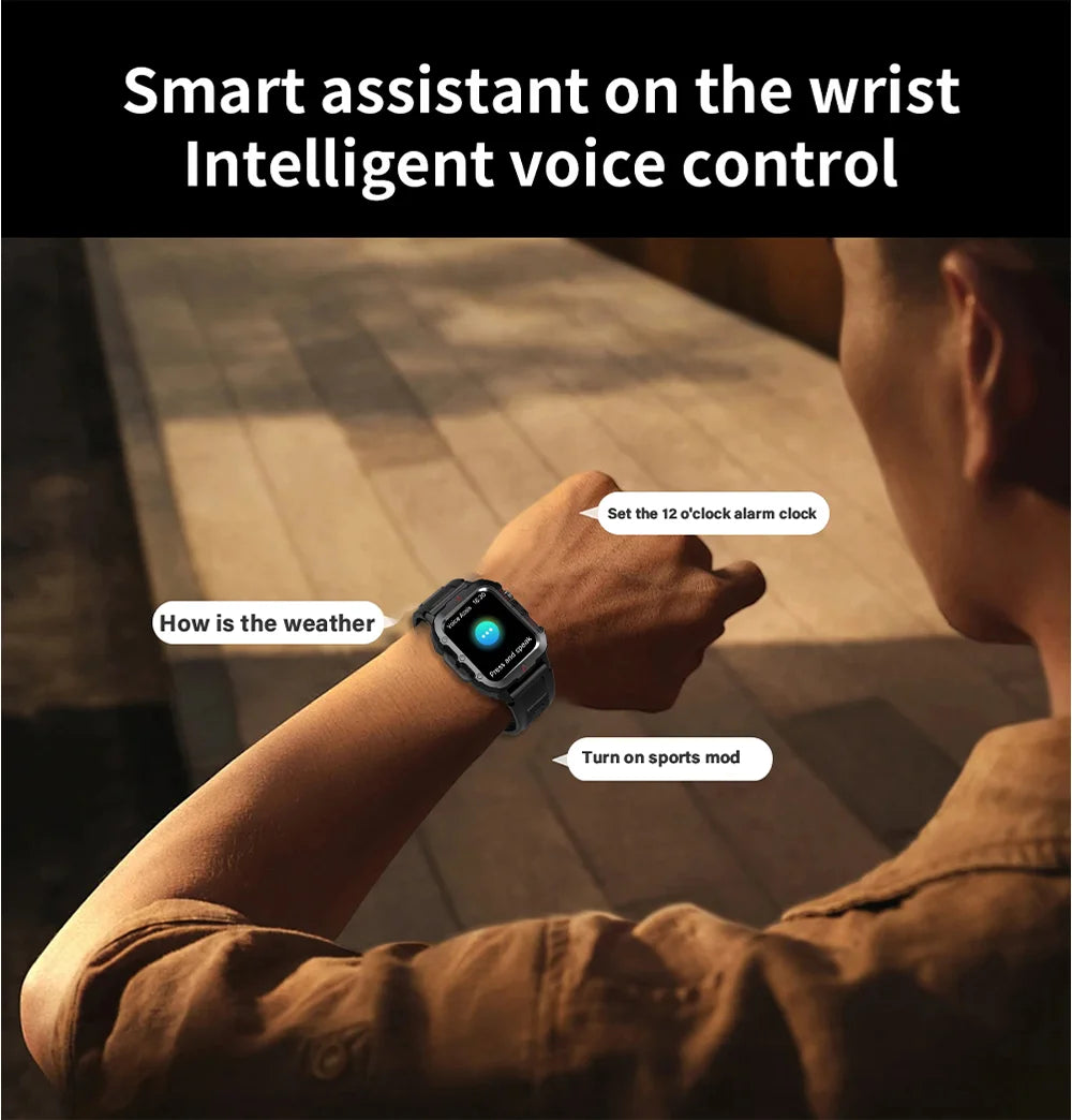 G.L Wear New Smartwatch for Outdoor Sports with LED Light Bluetooth Calling Activity Sleep Tracking Fitness Monitor