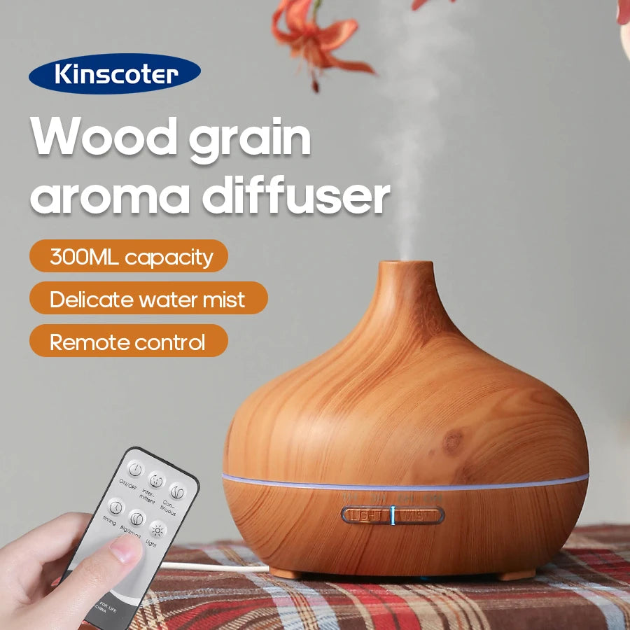 Wood Grain Aromatherapy Diffuser USB Humidifier Desktop Air Purifier Aroma Cool Mist Difusor/Essential oil set