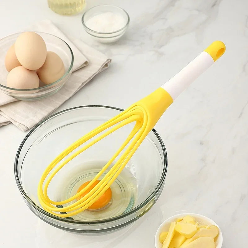 1pcs Multifunctional Rotary Manual Egg Beater Mixer Mini Plastic Kitchen Egg Whisk Bake Tool Egg Agitator Silicone Eco-Friendly