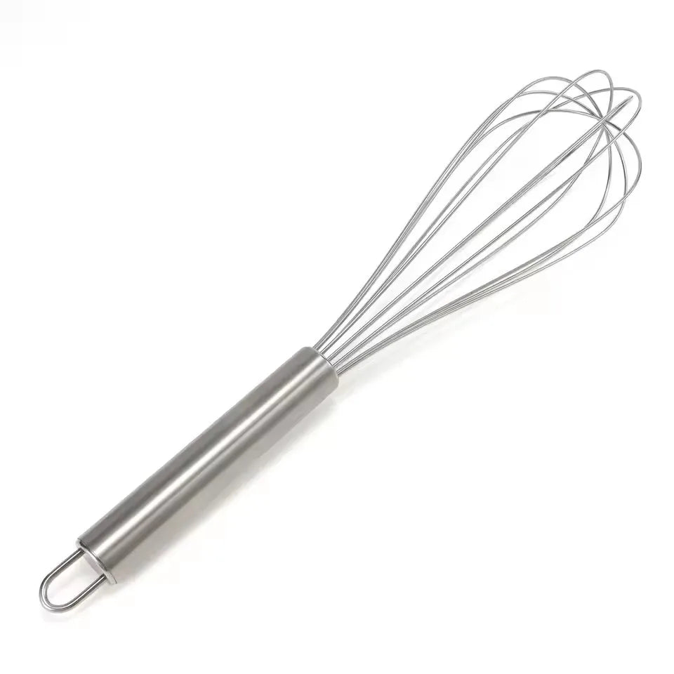 LMETJMA 8" 10" 12" Egg Whisk Stainless Steel Egg Whisk Kitchen Wire Balloon Whisk Milk Egg Beater Egg Mixing Mixer Tools