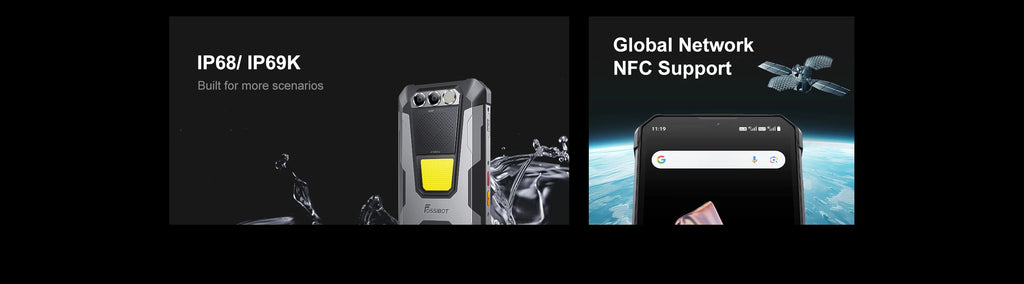 FOSSIBOT F106 PRO MTK G85 4G Android 14 15GB(8+7GB Extended) 256GB ROM Rugged Smartphone 12000mAh Battery 48MP Camera NFC