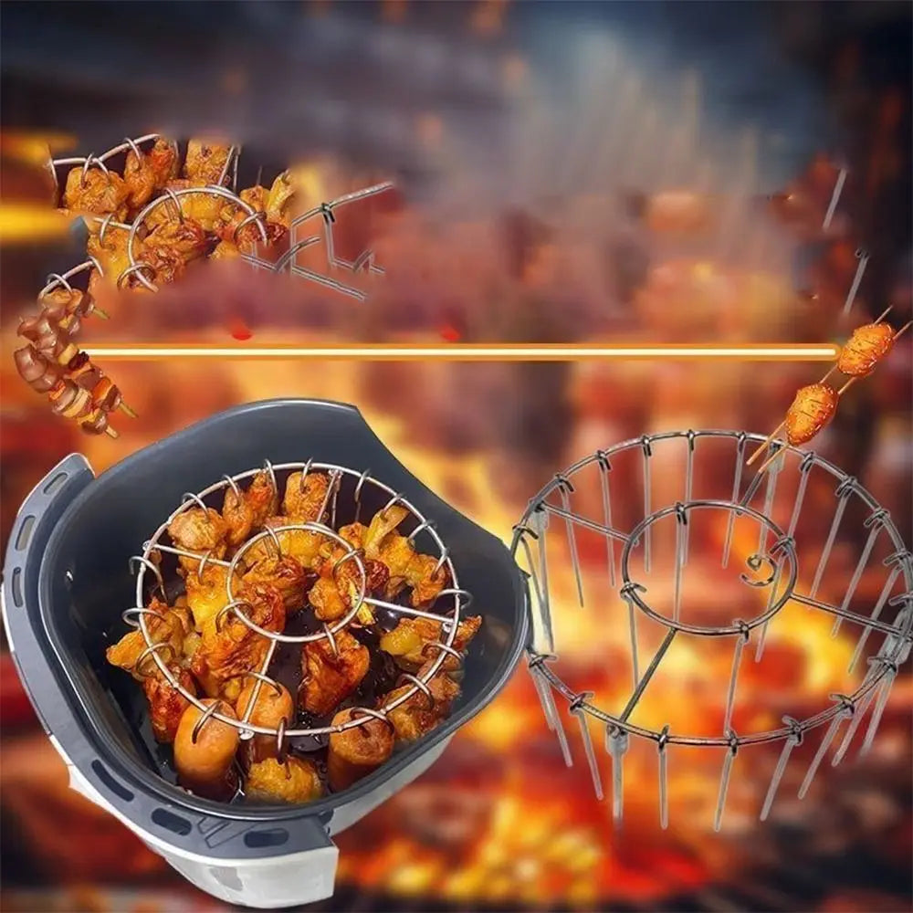 Stainless Steel Vertical Grill Rack Detachable String Grill Vertical Barbecue Skewer Bracket 12/24/49 Skewer Holder