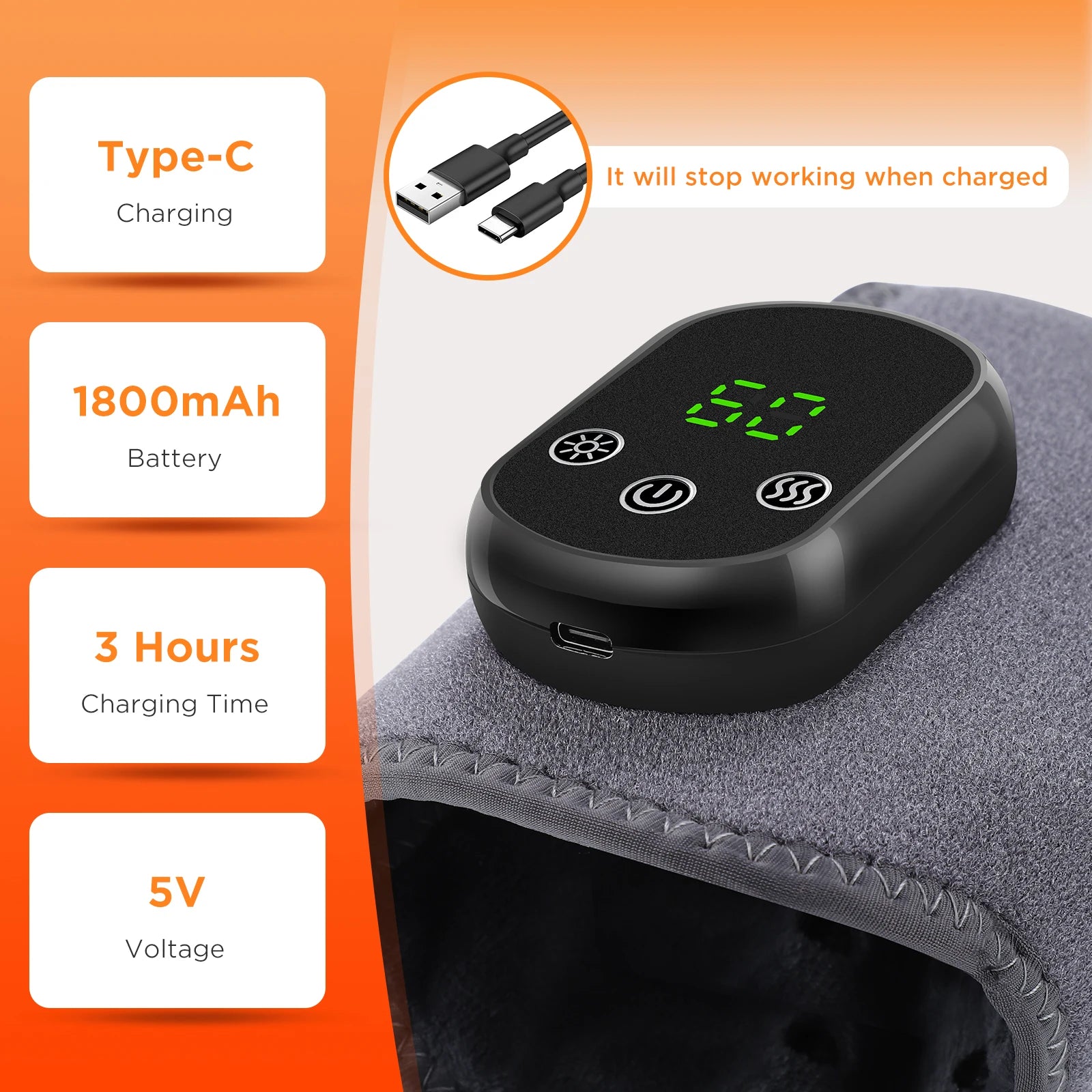 Electric Ankle Massager 5 Level Hot Compress Ankle Brace Relaxation Treatment Air Compression Foot Massager Relieving Achilles