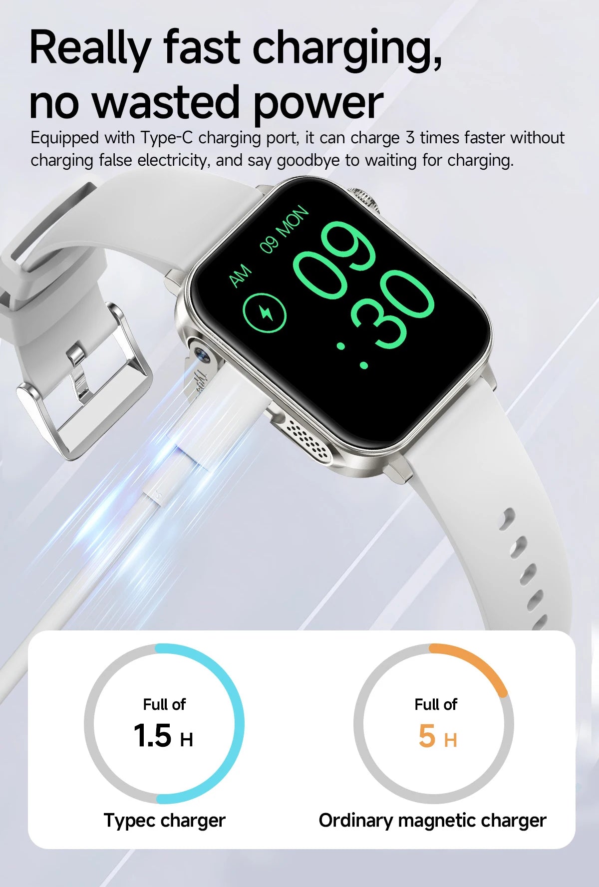 COLMI P80 Type-c Smartwatch Men Women Health Manager Bluetooth Call IP67 Waterproof Flashlight Smart Watch For Xiaomi iOS Phone