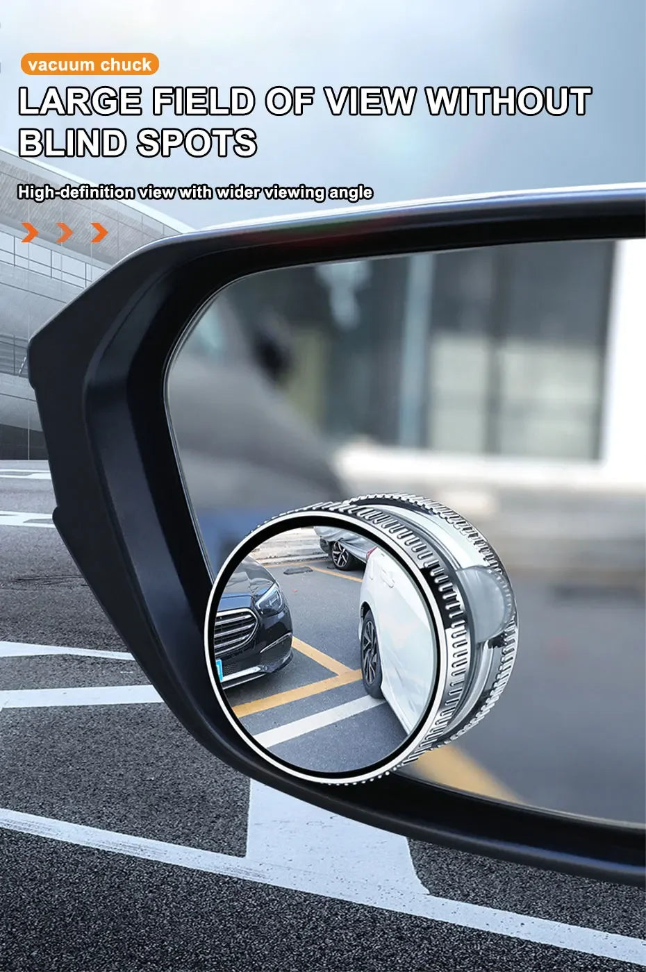 SEAMETAL 2pcs Wide Angle Car Blind Spot Mirrors 360 Adjustable Car Auxiliary Rearview Mirrors HD Suction Cup Small Round Mirror