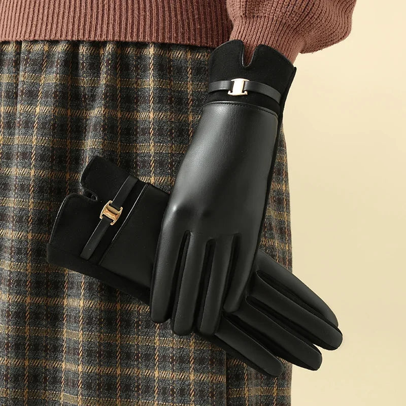 【Thick Warm】Women's Touchscreen Gloves Winter Windproof Riding Driving Gloves