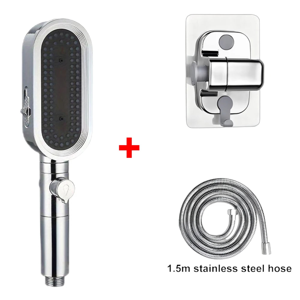 3 Modes Powerful Shower Head Anti-clogging and Easy To Clean Anti Anti-limescale Shower Head Handheld Flexible Bath  Shower Head