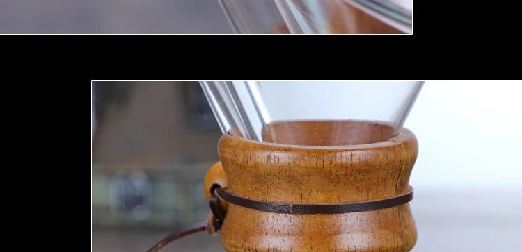 Hand Glass Coffee Kettle with Stainless Steel Filter Drip Brewing Hot Brewer Coffee Pot Dripper Barista Pour Over Coffee Maker