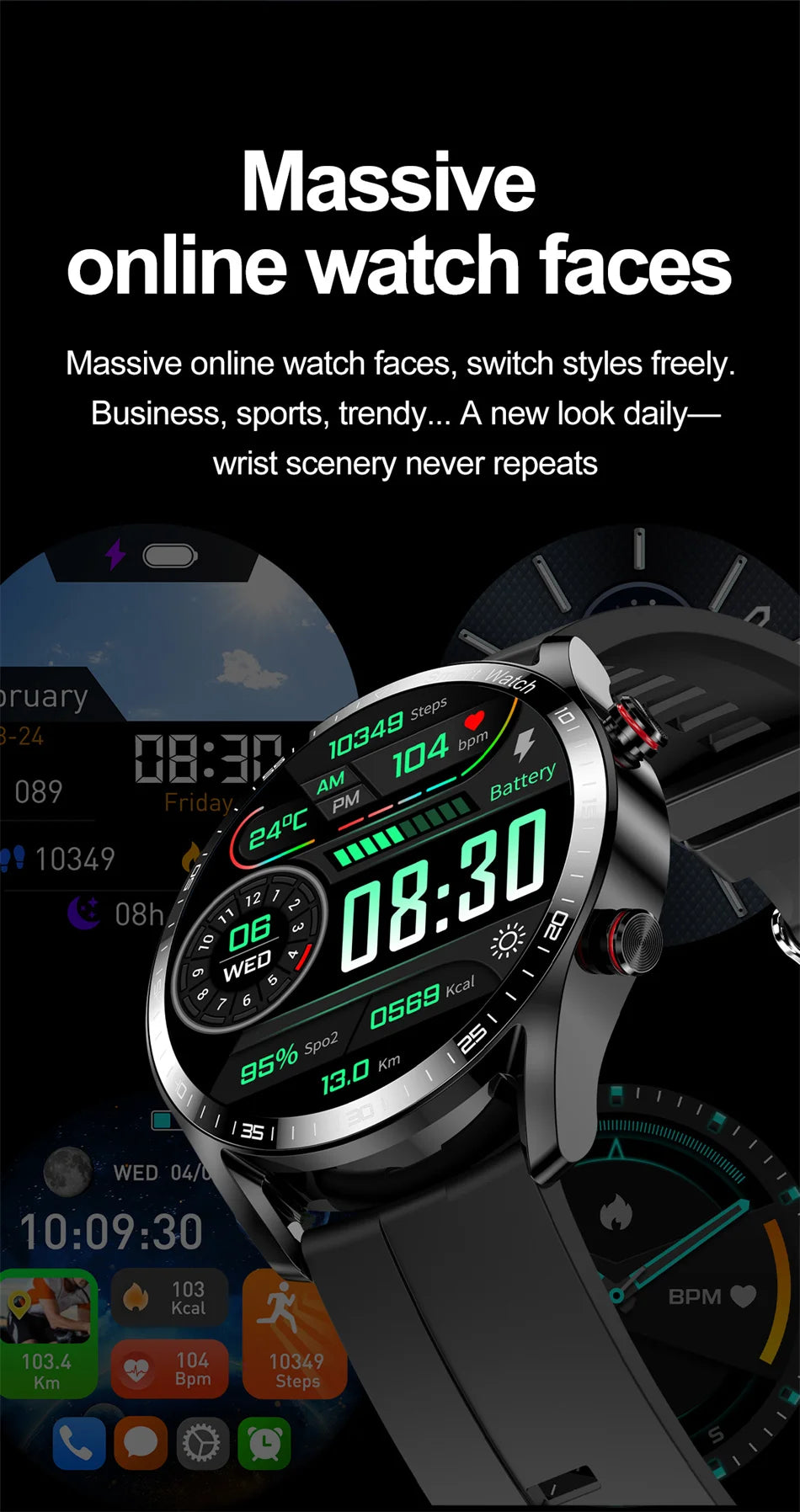 ECG+PPG Bluetooth Call Smart Watch Men Laser Health Blood Pressure Fitnes Sports Watches Man Sports Waterproof Smartwatch+Box
