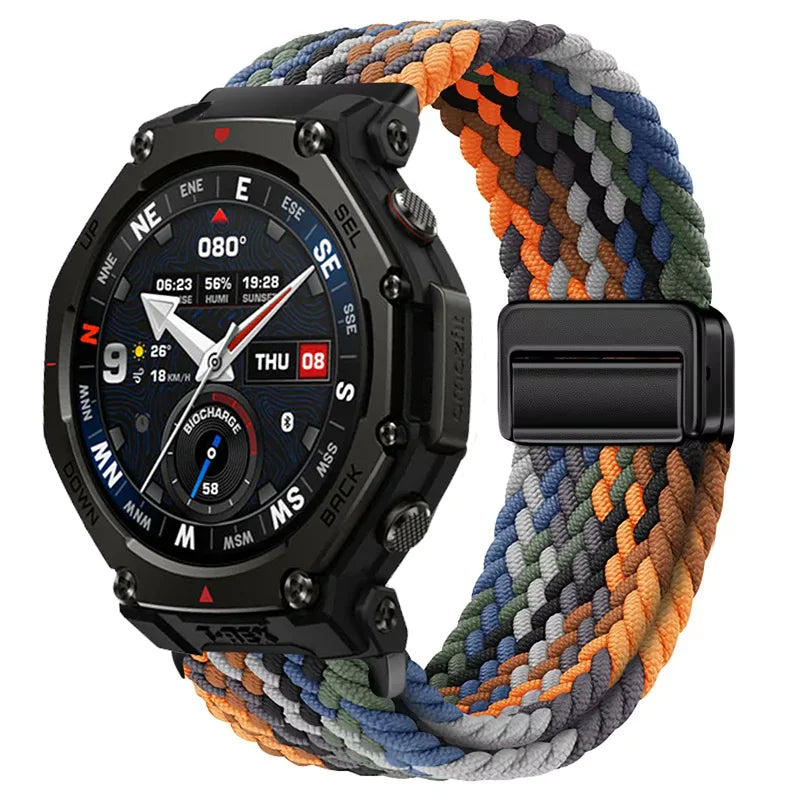 20mm 22mm Nylon Strap for Amazfit T-Rex3 Pro 48/44mm Helio Balance 2 Magnetic Buckle Bracelet Amazfit Active 2 Bip 6 5 Wristband