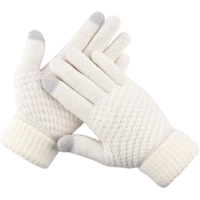 Winter-lined Gloves for Both Men and Women - Thickened Elastic Touch Screen Compatible, Cold-proof and Warm Gloves