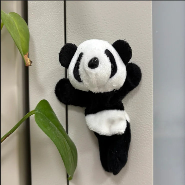 Cute Soft Plush Panda Magnet - Oval Fabric Whiteboard & Fridge Decor, Perfect for Gifting and Organizing