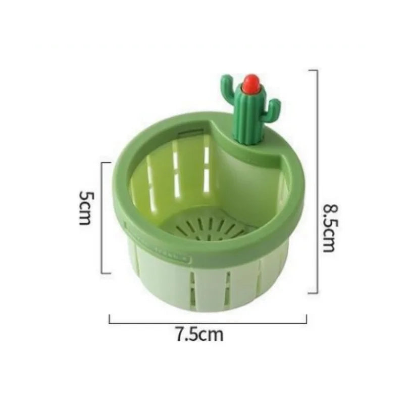 1-5pcs Cactus Sink Drain Strainer Press Automatic Dumping Basket Multi-functional Use Filter Net for Tub Kitchen Waste Collector