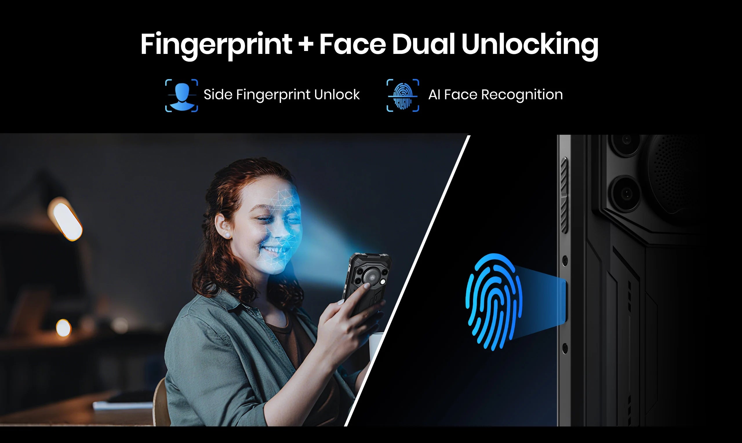 Fossibot Android 15 Rugged Smartphone 8GB RAM 128GB ROM 10000mAh 6.745" 50MP 128dB Speaker NFC  [F110 PRO-Phone]