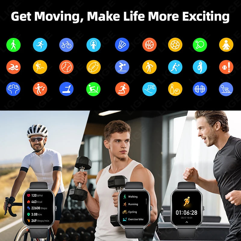 New Ultra Thin Smart Watch Men 1.96" AMOLED 360*360 HD Pixel Display Always Show Time Call Reminder Smartwatch For Android IOS