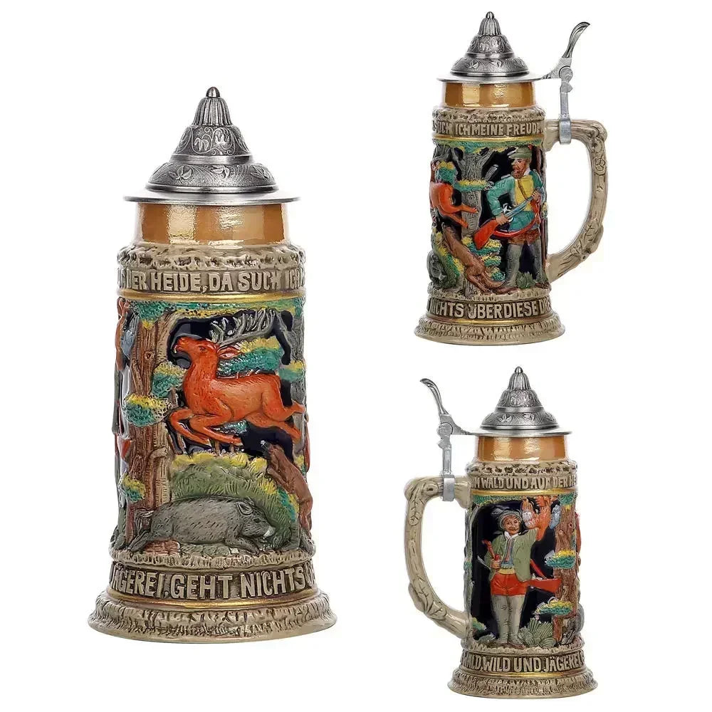 600ml Beer Mugs Big Capacity Germany Geographical Sign Classical  Beer Mug 3D & Resin Steel Stainless Tankard Cup Best Fans Gift