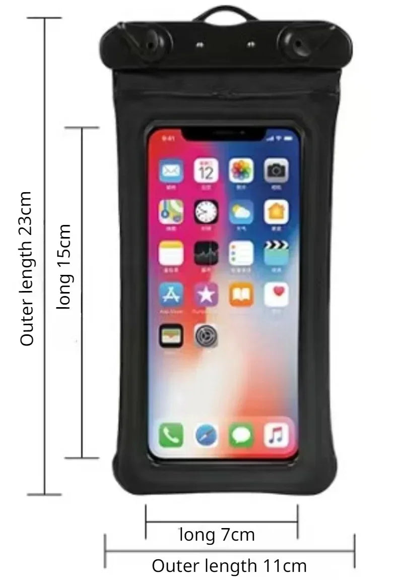 PVC Transparent Waterproof Phone Pouch Luminous Touchscreen Dry Bag with Seal Lock for Swimming Diving Hot Spring Rafting
