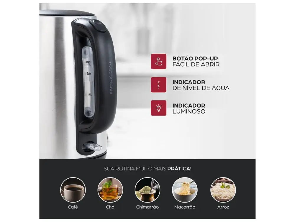 Wap Electric Kettle Prosdcism WCE1 Black and Grey 1.7L FW009524 - 220V