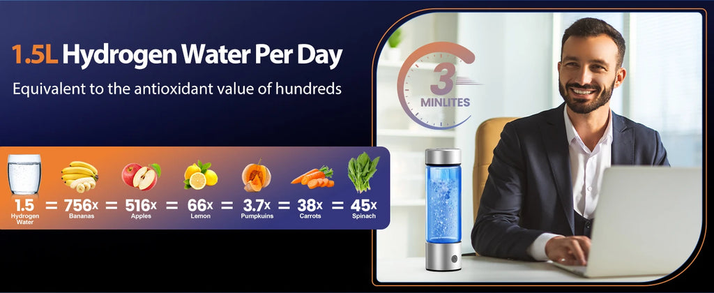 Portable Hydrogen Water Generator Bottle Rechargeable Electric Alkaline Ionizer Cup Hydrogen-Rich Water Health Care