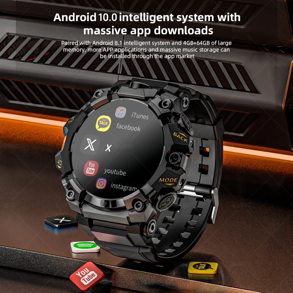 Q668 Smart Watch Android 10.0 1.95inch Amoled 720*720 5G Cellular Version Smartwatch With 800W Dual Camera GPS WIFI Sim Card