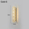Postmodern Luxury Linear Crystal Wall Light Gold Metal Base G9 Led Wall Sconce 4 Styles Optional Bedroom Bathroom Hotel Lobby