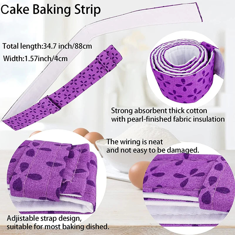 LMETJMA Bake Even Strip Cake Pan Dampen Strips Super Absorbent Thick Cotton Cake Strips Baking Tray Protection Strips JT130