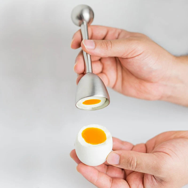 Egg Shell Opener Stainless Steel Egg Cup Holders Hard Soft Boiled Egg Topper Cutter Cracker Kitchen Tools Gadget for Cooking